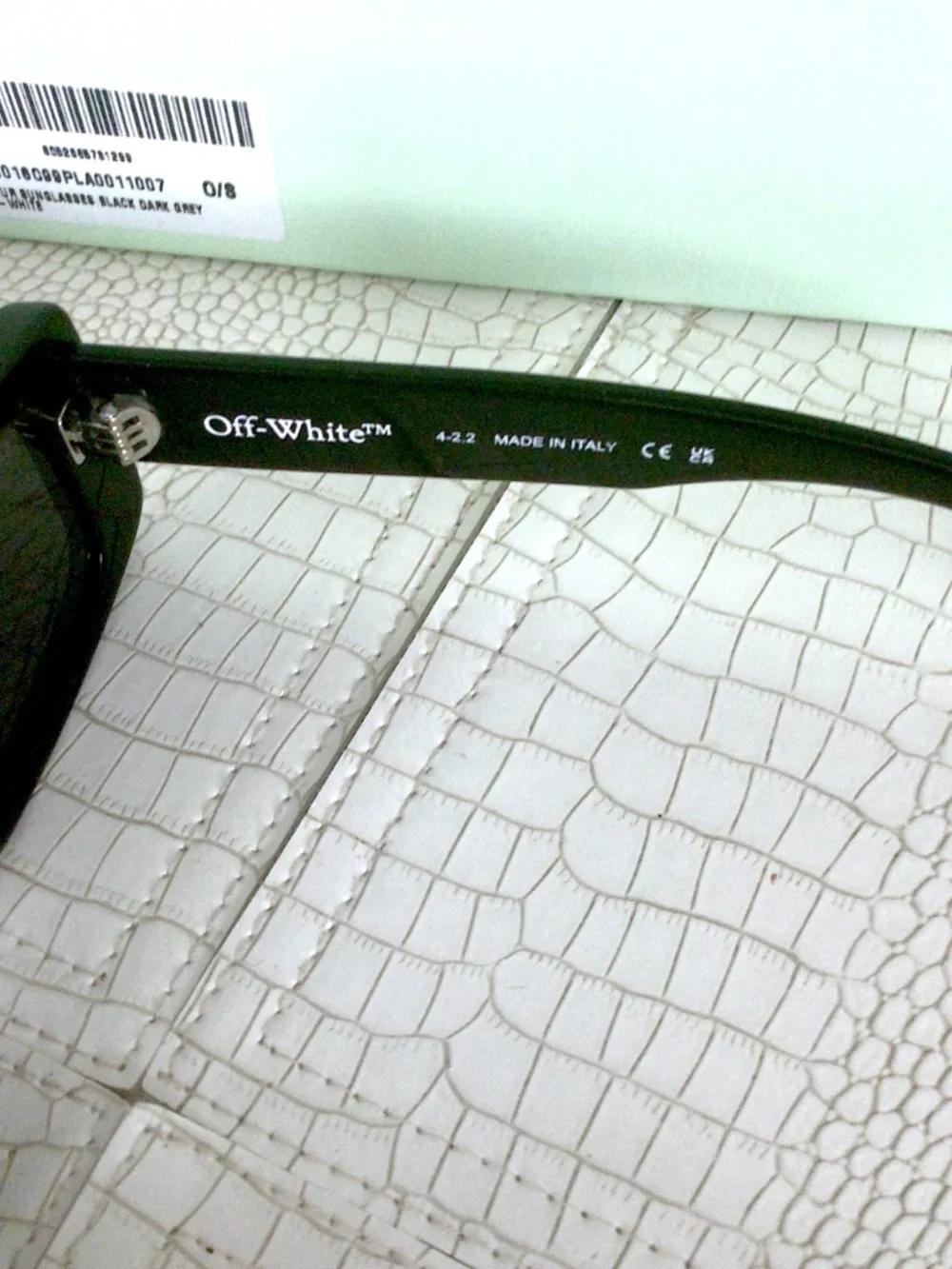 Brand New Rare OFF-WHITE Arthur Rectangle Sunglasses  Black/Dark Grey (OER1016)